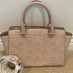 Michael Kors Medium Floral Studded Satchel